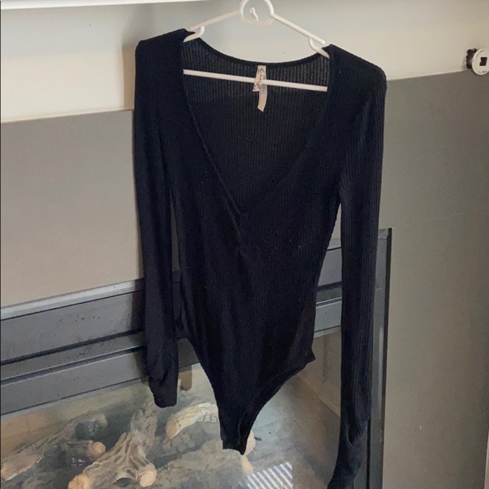 Free People long sleeve black bodysuit